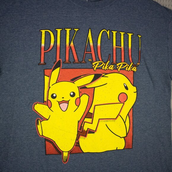 Pokemon Pikachu "Pika Pika" Rap Tee Mens Medium - Picture 3 of 7